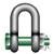 Green Pin ® Standard Schäkel gerade mit Sicherheitsbolzen, Mutter und Splint