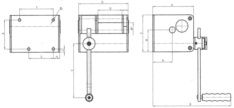 Schneckenradwinde mit Freilaufsystem RWL