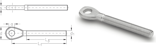 NIRO Gewindeauge, Standard