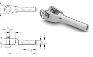 ASS Mini-Gabel mit Innengewinde