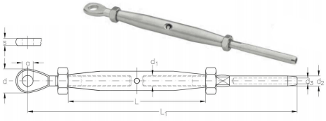 Niro Wantenspanner Standard mit Auge und Terminal