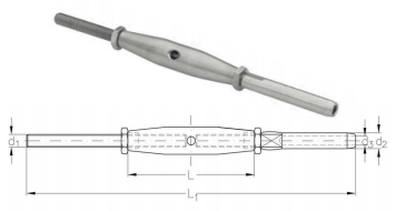 ASS Mini-Wantenspanner Gewindestange und Terminal